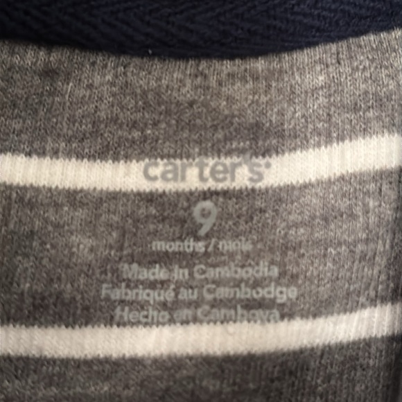 Carters Baby Grey Striped Sweater Size 9 Months - Picture 2 of 3